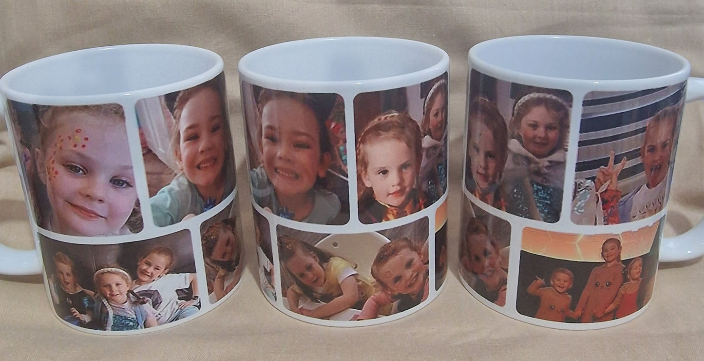 7 photo collage mug