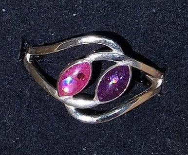 Sterling Silver double set oval Ring.