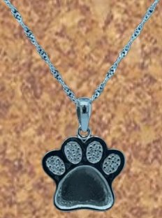 Sterling Silver Paw Prints Necklace