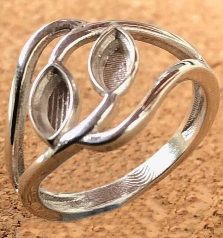 Sterling Silver double set oval Ring.