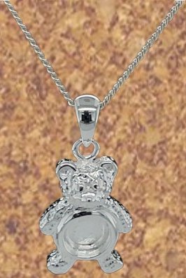 Sterling Silver Teddy Bear Necklace
